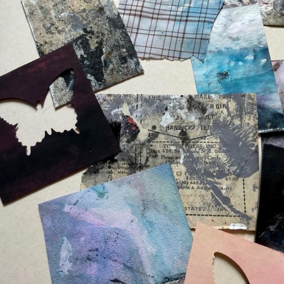 Junk Journal Pack 15+ Hand painted Pieces, Great for scrapbooking, college - Picture 9 of 12